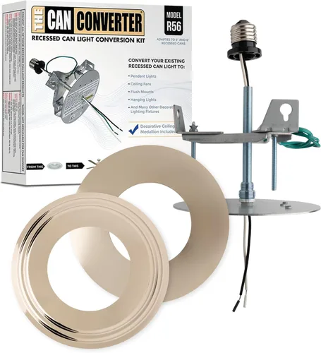 Vista 14 de The Can Converter R56 - Kit de conversión de luz empotrada para lata con medallón de techo plano y biselado de 7 pulgadas, mejoras para el hogar