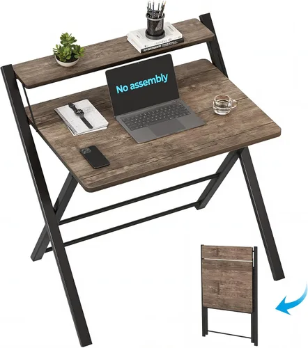 Vista 9 de GreenForest Escritorio plegable sin montaje, escritorio resistente para computadora para espacios pequeños Portable Foldable Table for Laptop