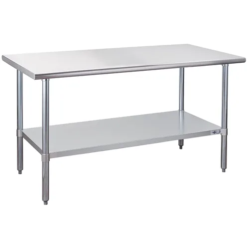 Vista 12 de Profeeshaw mesa de trabajo, de uso comercial, de acero inoxidable NSF con protector contra salpicaduras y estante inferior, para cocina, restaurante