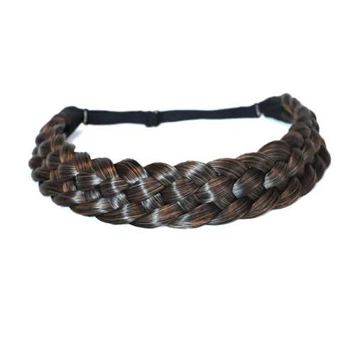 Vista 8 de Diadema de pelo sintético de 5 hebras trenzadas, clásicas, gruesas, anchas, trenzadas, elásticas, multicolor, accesorios de belleza para el cabello
