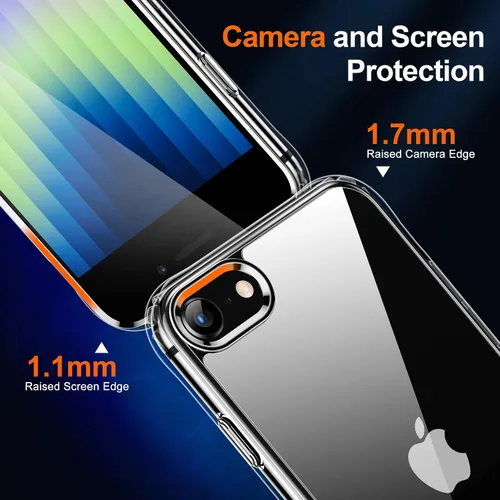 Vista 192 de HOOMIL Funda para iPhone 7 Plus/iPhone 8 Plus de 5.5 Pulgadas, sin amarillamiento, protección contra caídas, cubierta trasera dura transparente