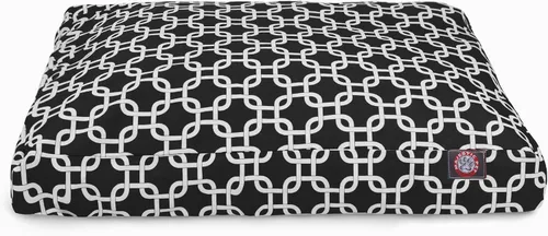 Vista 2 de Black Links - Cama rectangular pequeña para perros para interiores y exteriores con funda extraíble lavable por Majestic Pet Products