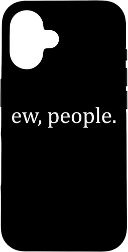 Vista 32 de Ew People - Funda de regalo para iPhone 17 con frases introvertidas y frases de memes