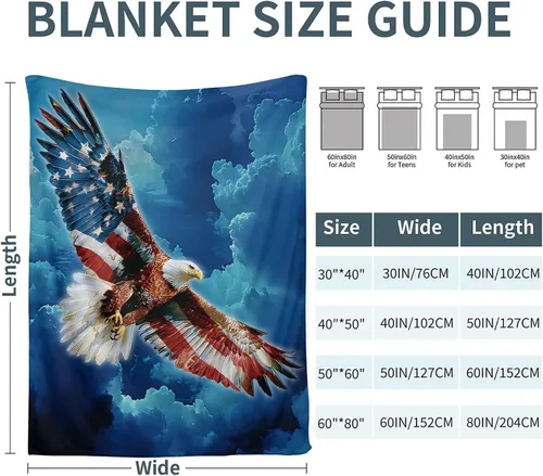 Vista 2 de American Eagle Manta de Vellón Súper Suave y Acogedora Manta de Tiro 40X50 pulgadas, Ligera Difusa Cómoda Texturizada Manta de Franela Manta de Tiro