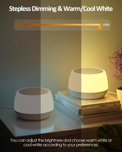 Vista 3 de Luz nocturna para niños, 3 modos y 9 colores cambiantes, lámpara de noche recargable sin interrupciones, lámpara de mesa táctil portátil