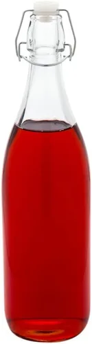 Vista 7 de Restaurantware -Botellas de vidrio con tapa abatible de 9 onzas, 10 botellas de vidrio herméticas con tapas abatibles - Botella pequeña, resellable