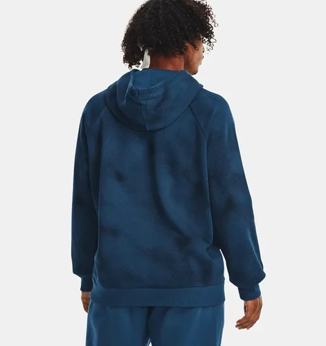Vista 4 de Under Armour - Sudadera entallada de vellón con capucha para hombre modelo Rival