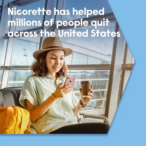 Vista 3 de Nicorette Pastillas de nicotina recubiertas de 4 mg para ayudar a dejar de fumar con el programa de apoyo conductual, ayuda para dejar de fumar