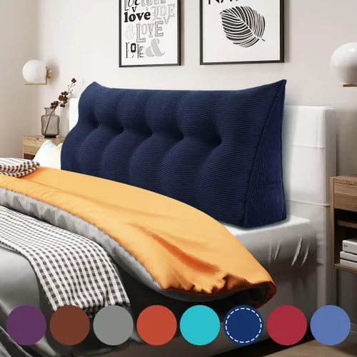 Vista 17 de Almohada de cuña acolchada de 8 libras para cabecero, posicionador corporal en forma de triángulo, almohada de lectura para la cama, almohada