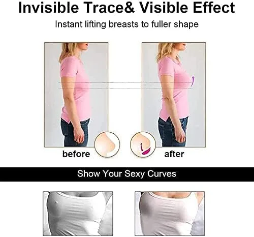 Vista 3 de Sujetador adhesivo para mujer, con cinta de silicona de alta calidad, para levantamiento de senos, sujetador adhesivo ABC, talla única
