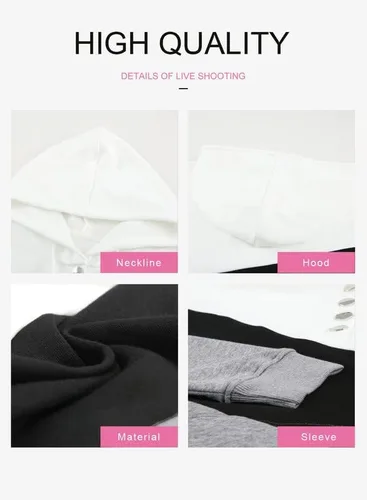 Vista 5 de Dokotoo - Sudaderas con capucha para mujer, con cuello de botón y cordón de ajuste, sudaderas casuales de manga larga