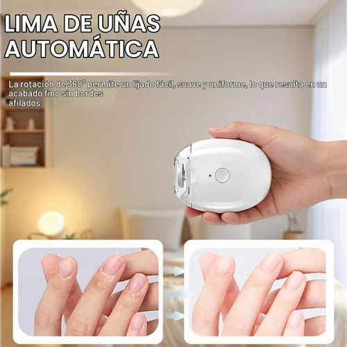 Vista 2 de 2 cortaúñas eléctrico, 3 en 1, cortaúñas automático y lima de uñas eléctrica con luz, amoladora de uñas automática universal, 3 velocidades