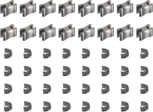 Vista 8 de uxcell 10 juegos de retenedores deslizantes de cremallera de latón, 3 tapones superiores en forma de U y cierres inferiores en forma de H de Tono