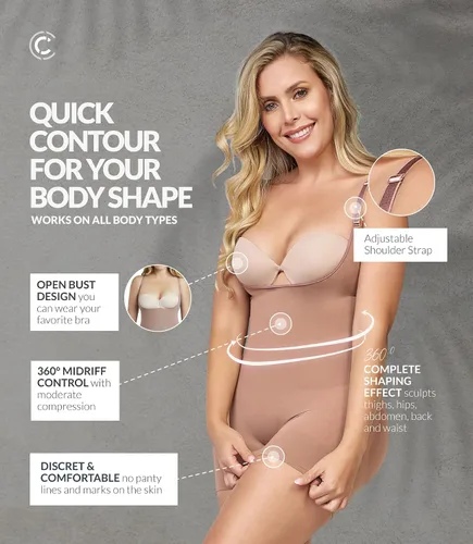 Vista 4 de CURVEEZ - Body para mujer con control de barriga fajas colombianas para mujer