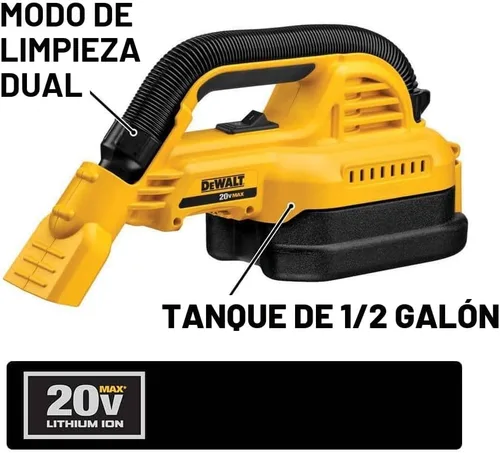 Vista 6 de DEWALT DCV517B Baretool 20V MAX Taladro portatil de 1/2 galón mojado/seco Vac Kit