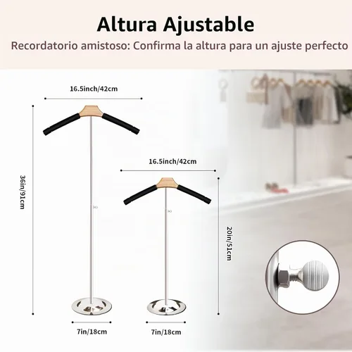 Vista 4 de Soporte para exhibición de camisas con altura ajustable de 20 a 36 pulgadas, torso de maniquí con acolchado de espuma, soporte premium