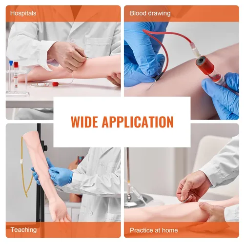 Vista 6 de Kit de práctica de flebotomía VEVOR, kit de entrenamiento intravenoso de venopunción IV, kit de práctica de brazo IV de alta simulación con bolsa