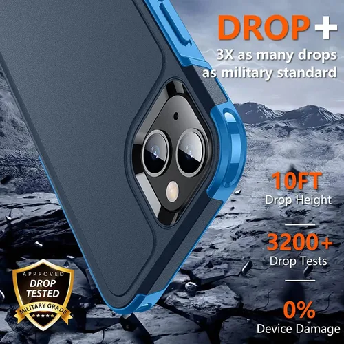 Vista 6 de SPIDERCASE Funda diseñada para iPhone 13, [protección contra caídas de grado militar de 10 pies] [con 2 protectores de pantalla de vidrio templado]