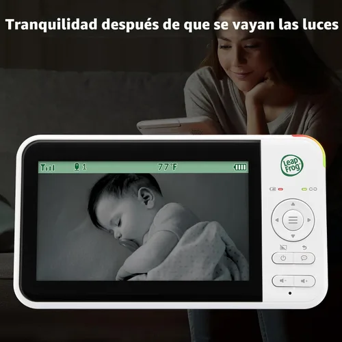 Vista 5 de LeapFrog Monitor de video para bebés: pantalla a color de 5 pulgadas, batería de 31 horas, FHSS seguro sin WiFi, zoom panorámico remoto, visión