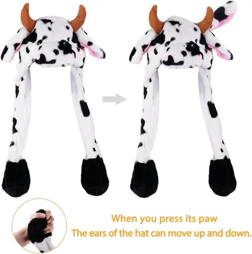 Vista 7 de CICITOYWO Sombrero de Animal de Peluche Divertido con Orejas en Movimiento, Gorra Saltarina Linda, Unisex, Regalo para Niños y Adultos, Fiesta