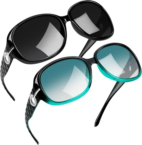 Vista 39 de Joopin Oversized Rectangle Sunglasses UV400 Protection Shades for Women Negro
