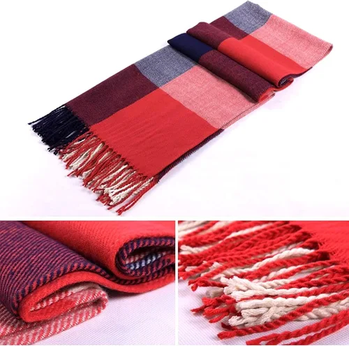 Vista 3 de YSense Women's Long Plaid Blanket Chunky Oversized WinterFall Warm Scarf Big Tartan Scarves Wrap Shawl Gifts