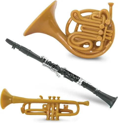 Vista 4 de Safari Ltd Instrumentos Musicales TOOB - Figuras: Trombón, Flauta, Saxofón, Guitarra, Violín, Cuerno, Trompeta, Clarinete - Juguetes Educativos