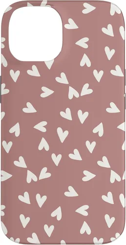 Vista 4 de Simple Chic Boho Heart Pattern - Carcasa para iPhone 16, color rosa polvoriento