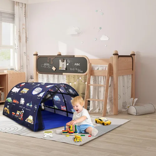 Vista 4 de Tienda de Cama para Niños Camas Individuales - Zoológicos y Coches Tiendas de Juego Maravillosas Niños Niñas Tienda de Juego Interior Ventilada