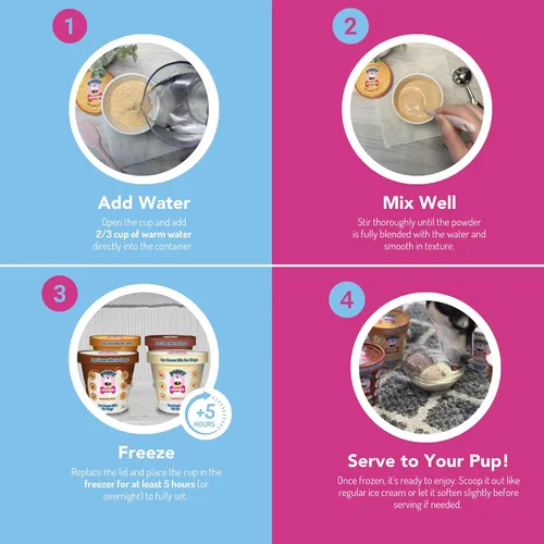 Vista 3 de Mezcla de helado para perros Puppy Scoops: maple con tocino - Agregue agua y congele en su hogar