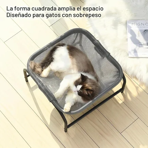 Vista 2 de JUNSPOW Cama para gatos [diseñada para gatos grandes] Hamaca para gatos