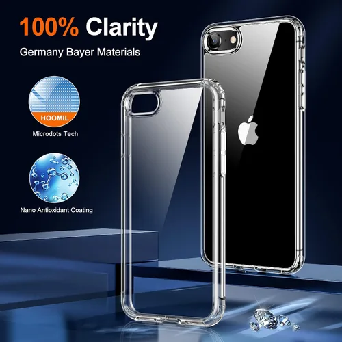 Vista 51 de HOOMIL Funda para iPhone 7 Plus/iPhone 8 Plus de 5.5 Pulgadas, sin amarillamiento, protección contra caídas, cubierta trasera dura transparente