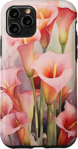 Vista 29 de Carcasa para iPhone 17 con diseño de flores de lirios de cala