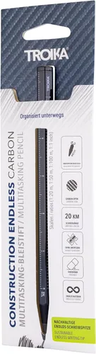 Vista 4 de TROIKA Endless Lead Construction Endless Carbon Pencil with Centimetre / Inch Ruler Sustainable Continuous Writing Tip (Approx. 20 km)
