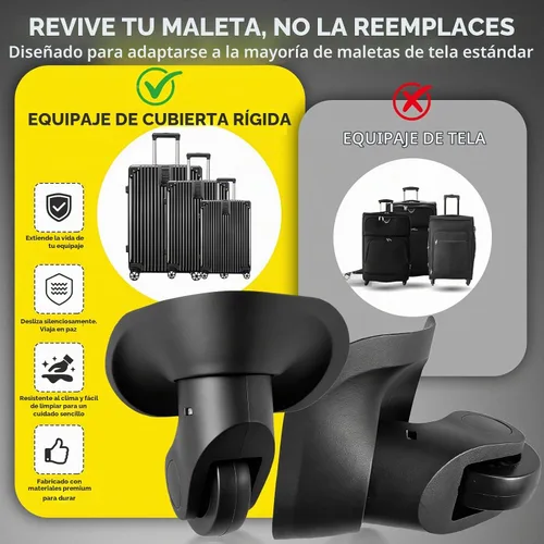 Vista 6 de Ruedas de equipaje de repuesto para maleta, ruedas de repuesto para reparación de ruedas de equipaje (H041-S- un par)