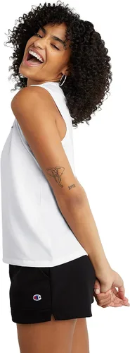 Vista 3 de Champion Women's Powerblend Muscle Tank, Left Chest Script