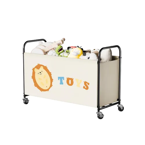 Vista 13 de GRANNY SAYS Caja de juguetes para niños y niñas, cofre de almacenamiento grande con ruedas, organizador de almacenamiento de juguetes para niños