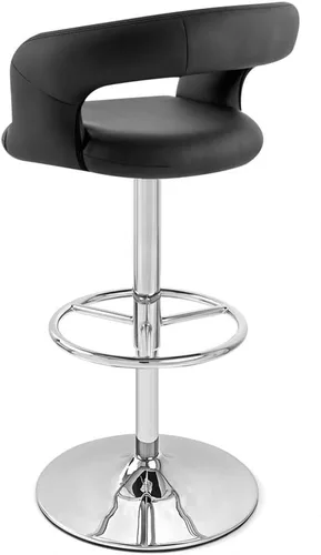 Vista 7 de Zuri Muebles Monza Taburete giratorio sin brazos de altura ajustable negro
