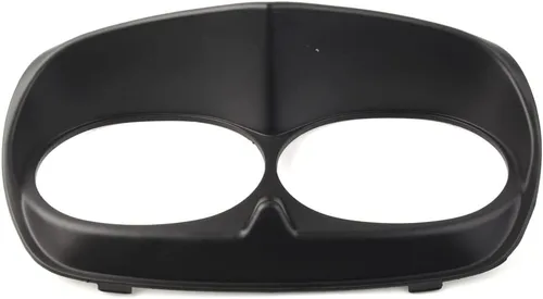 Vista 3 de Cubierta de bisel de faros delanteros de motocicleta para Harley Road Glide FLTR 1998-2013, negro mate
