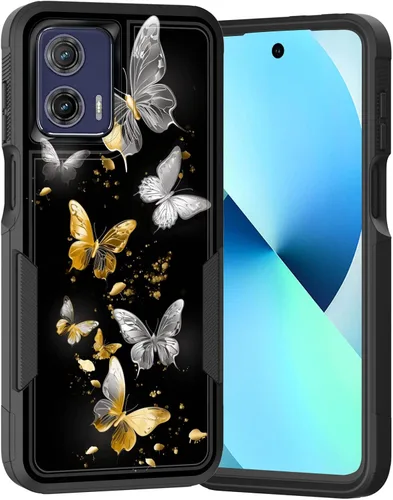 Vista 130 de para Moto G Play 4G 2024, funda de dos capas híbrida resistente y a prueba de golpes, PC duro + silicona suave protectora para Motorola Moto G Play