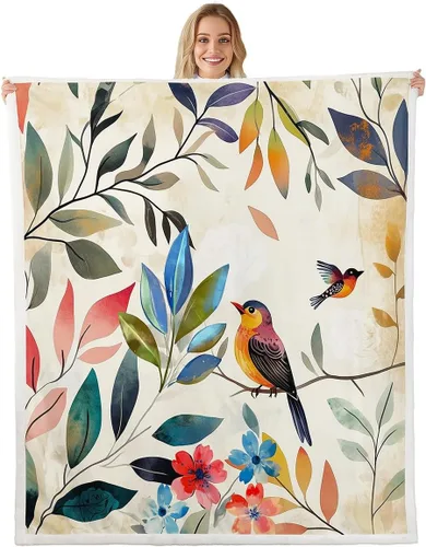 Vista 12 de Erosebridal Rooster Fleece Throw Blanket 40"x50" for Bedroom Living Rooms Sofa Couch,Chicken Farmhouse Sherpa Blanket,Wildflower Fuzzy Plush