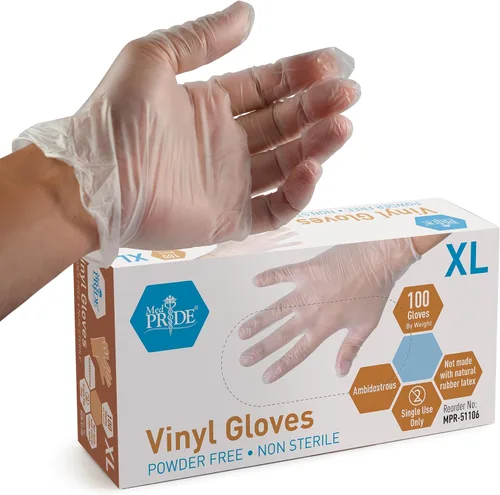 Vista 10 de MedPride - Guantes de vinilo para uso general, sin polvo, pequeños, 100 unidades (paquete de 1)