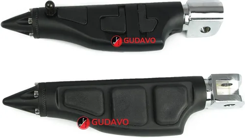 Vista 27 de Motocicleta cromo aluminio pie clavijas delantero pedal conductor clavijas con soportes para HONDA VF750 MAGNA 1996-2004 (G3I negro)