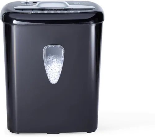Vista 2 de Amazon Basics - Trituradora de papel y tarjetas de crédito de alta seguridad con micro corte de 6 hojas para casa y oficina, negra