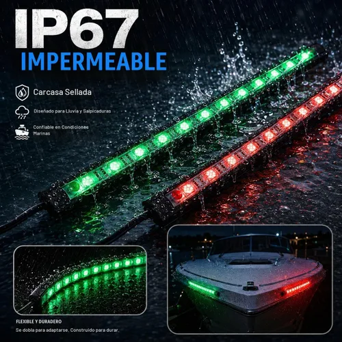 Vista 5 de Boaton Luces de navegación LED para barco marino, luces de pesca nocturna, sin taladrar, luces de arco para cubierta, luces de cortesía, luces