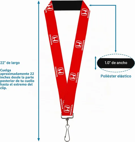 Vista 3 de Buckle-Down Honda Lanyard, Honda Logo, Elastic