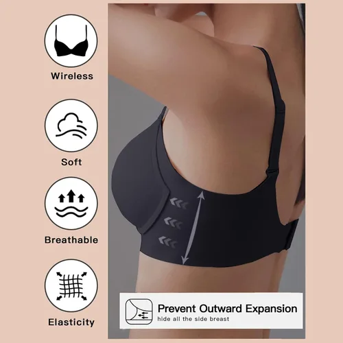 Vista 4 de Sport Bra for Women 2024 Supportive High Impact Yoga Sports Bra Plus Size Fitness Bra Sports Bra Pack Women's Sports