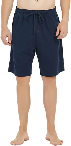 Vista 6 de U2SKIIN Paquete de 2 pantalones cortos de pijama para hombre, 100% algodón, pantalones ligeros con bolsillos, pantalones cortos de pijama suaves
