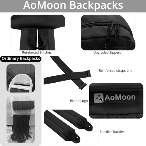 Vista 3 de AoMoon Mochila kawaii preciosa mochila pastel para adolescentes y niñas, estética, para estudiantes, con pin Kawaii y accesorios lindos, Negro C
