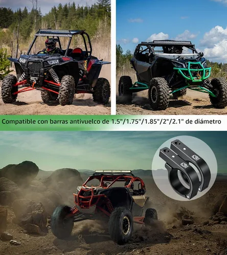 Vista 7 de VAZESWIN 2 PCS Soportes para Barra de Luz UTV, Soportes de Montaje de LED de Aleación de Aluminio Sólido para ATV UTV Camión, Abrazaderas de Barra